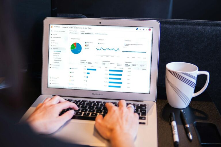 Data analysis report on a laptop screen representing Python for data science