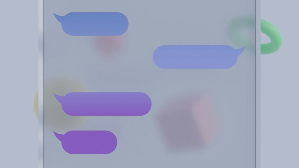 Chat speech bubbles representing a large language model generating conversational text
